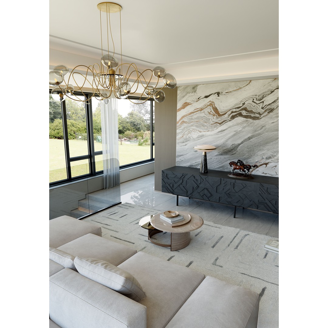 Modern Living Room 3D Model – Luxurious Interior with Textures, FBX - View 5