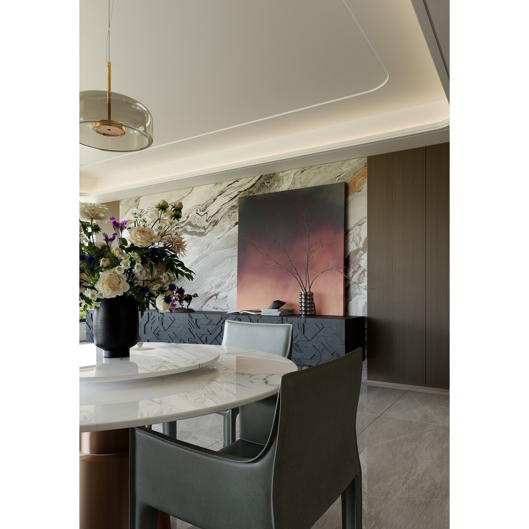 Modern Living Room 3D Model – Luxurious Interior with Textures, FBX - View 6