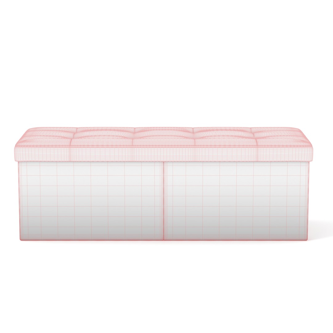 Ottoman 3D Model – Realistic Fabric Pouf for Interiors, FBX, OBJ