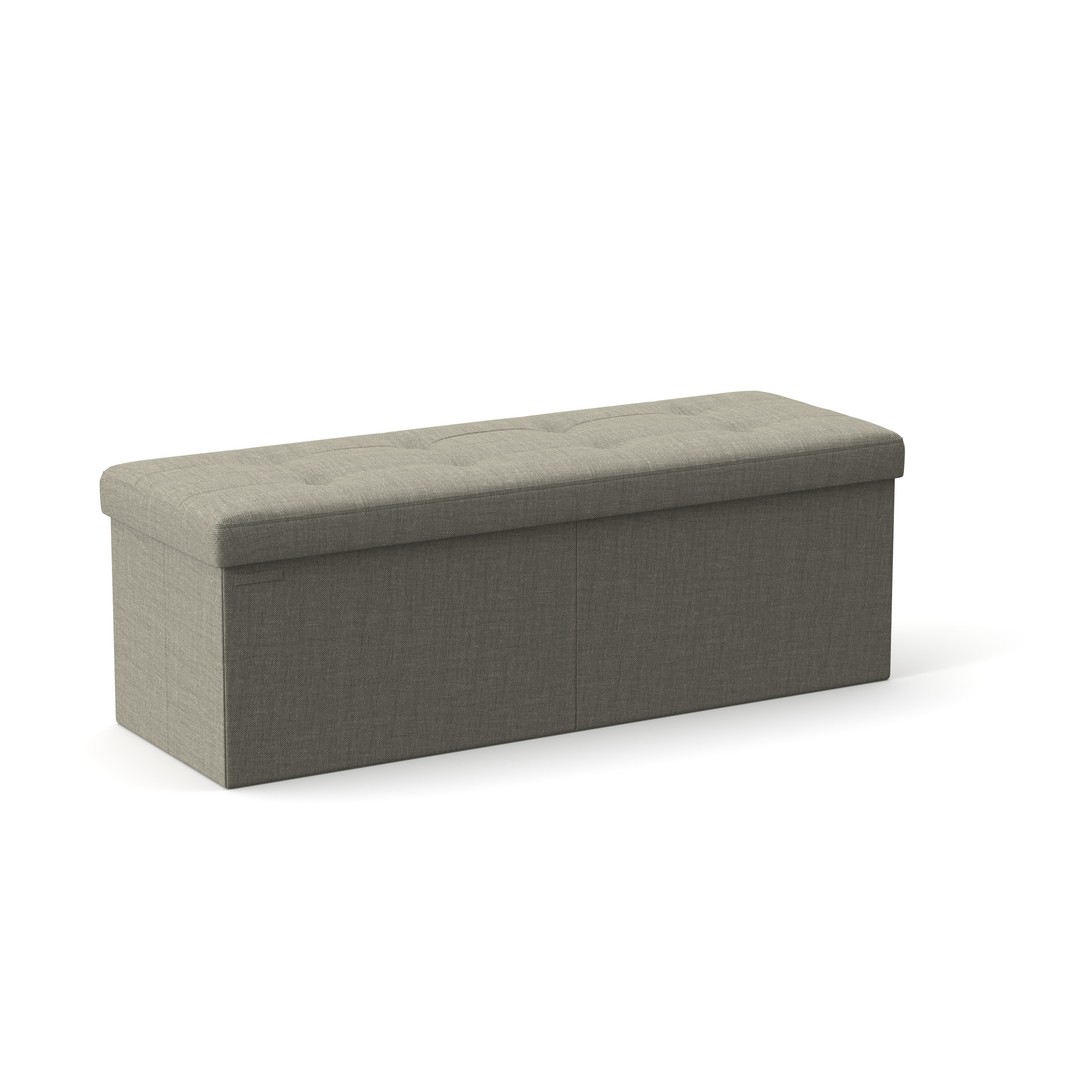Ottoman 3D Model – Realistic Fabric Pouf for Interiors, FBX, OBJ - View 3