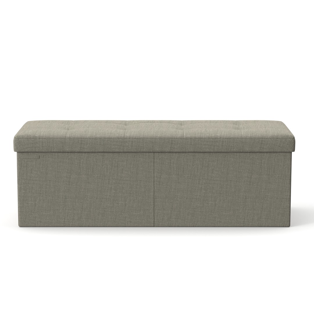 Ottoman 3D Model – Realistic Fabric Pouf for Interiors, FBX, OBJ - View 4
