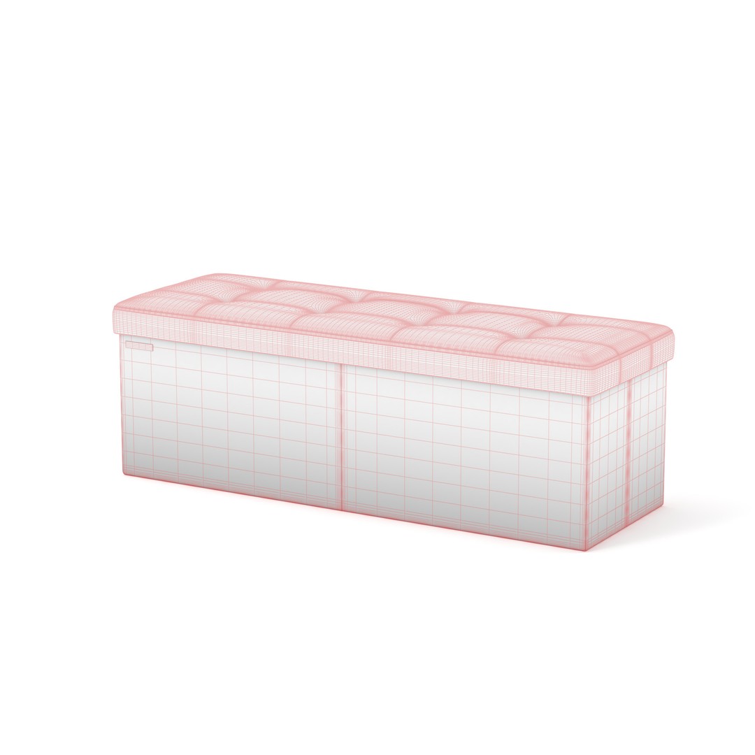 Ottoman 3D Model – Realistic Fabric Pouf for Interiors, FBX, OBJ - View 9