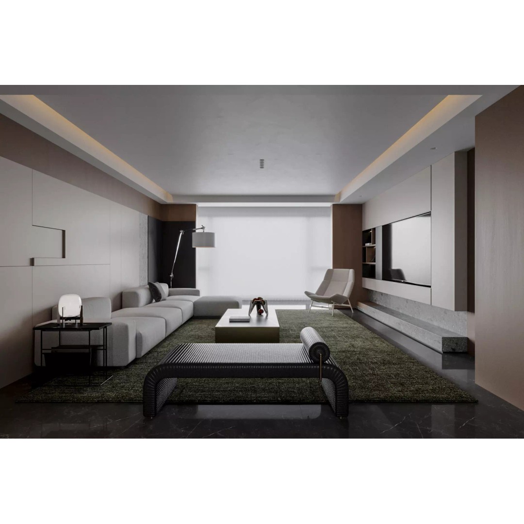 Modern Living Room 3D Model – Textured Interior Scene, Corona Renderer - View 2