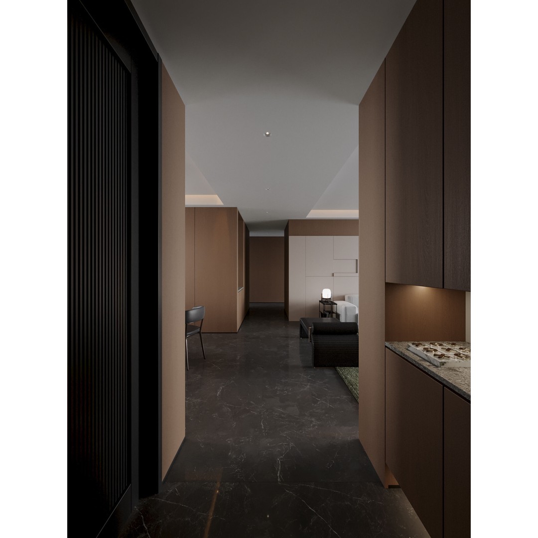 Modern Living Room 3D Model – Textured Interior Scene, Corona Renderer - View 5