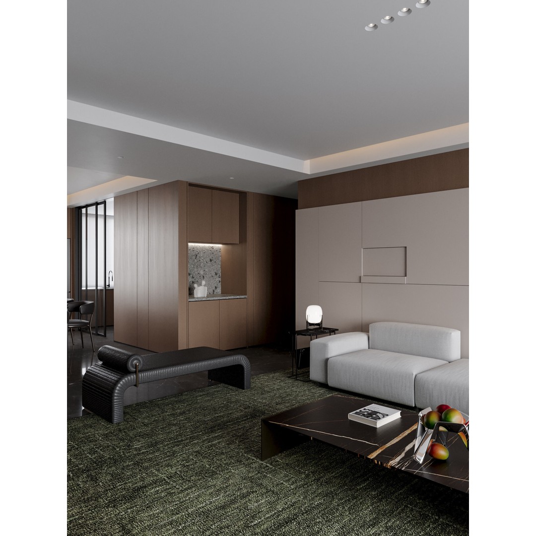 Modern Living Room 3D Model – Textured Interior Scene, Corona Renderer - View 8