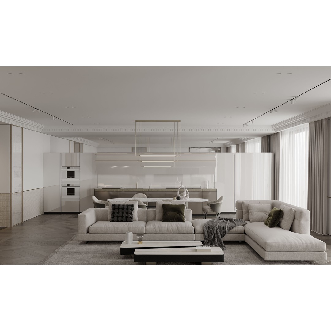Cozy Living Room 3D Model – Modern Interior Scene, Corona Renderer - View 4