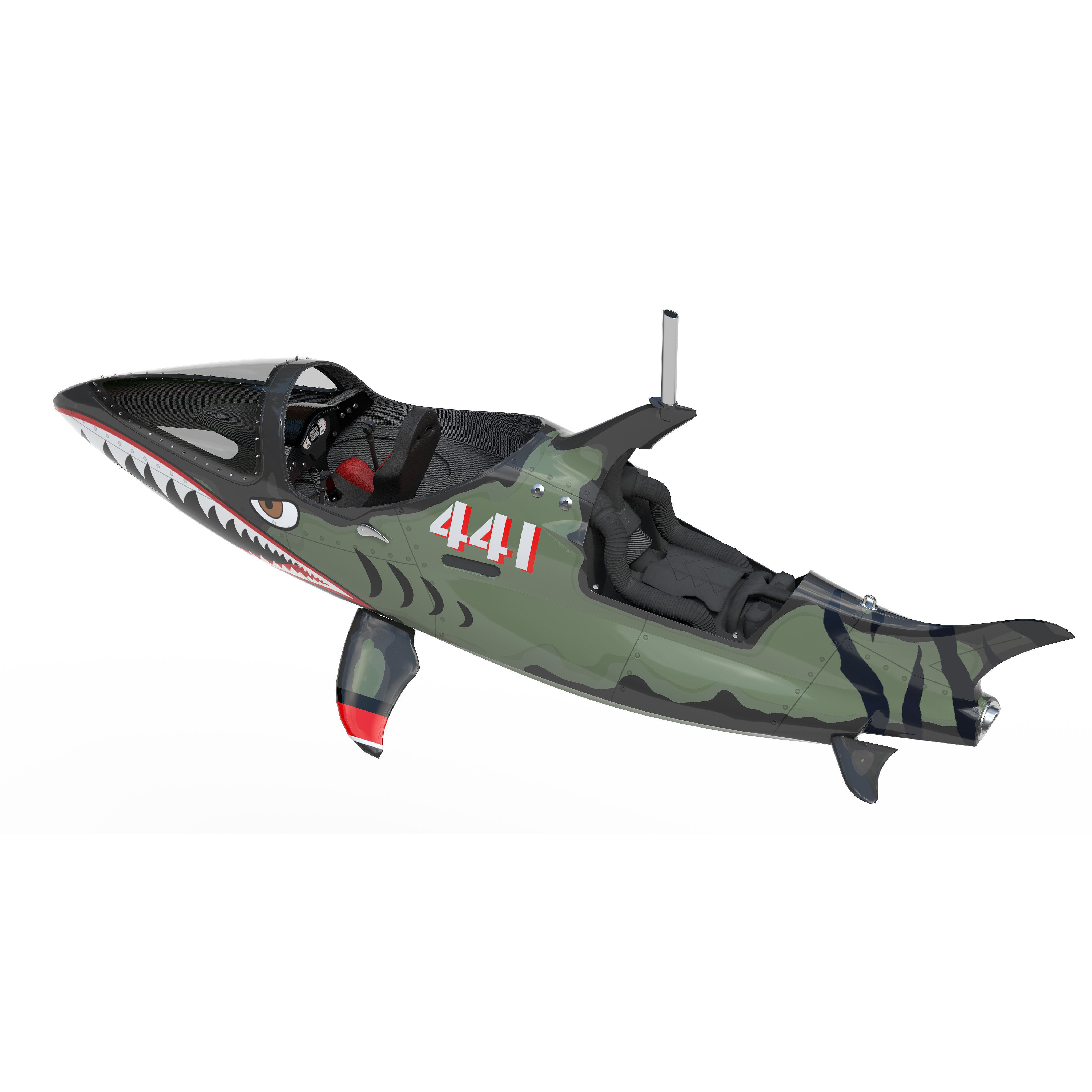 Seabreacher Camo Green - Game-Ready 3D Model - View 10