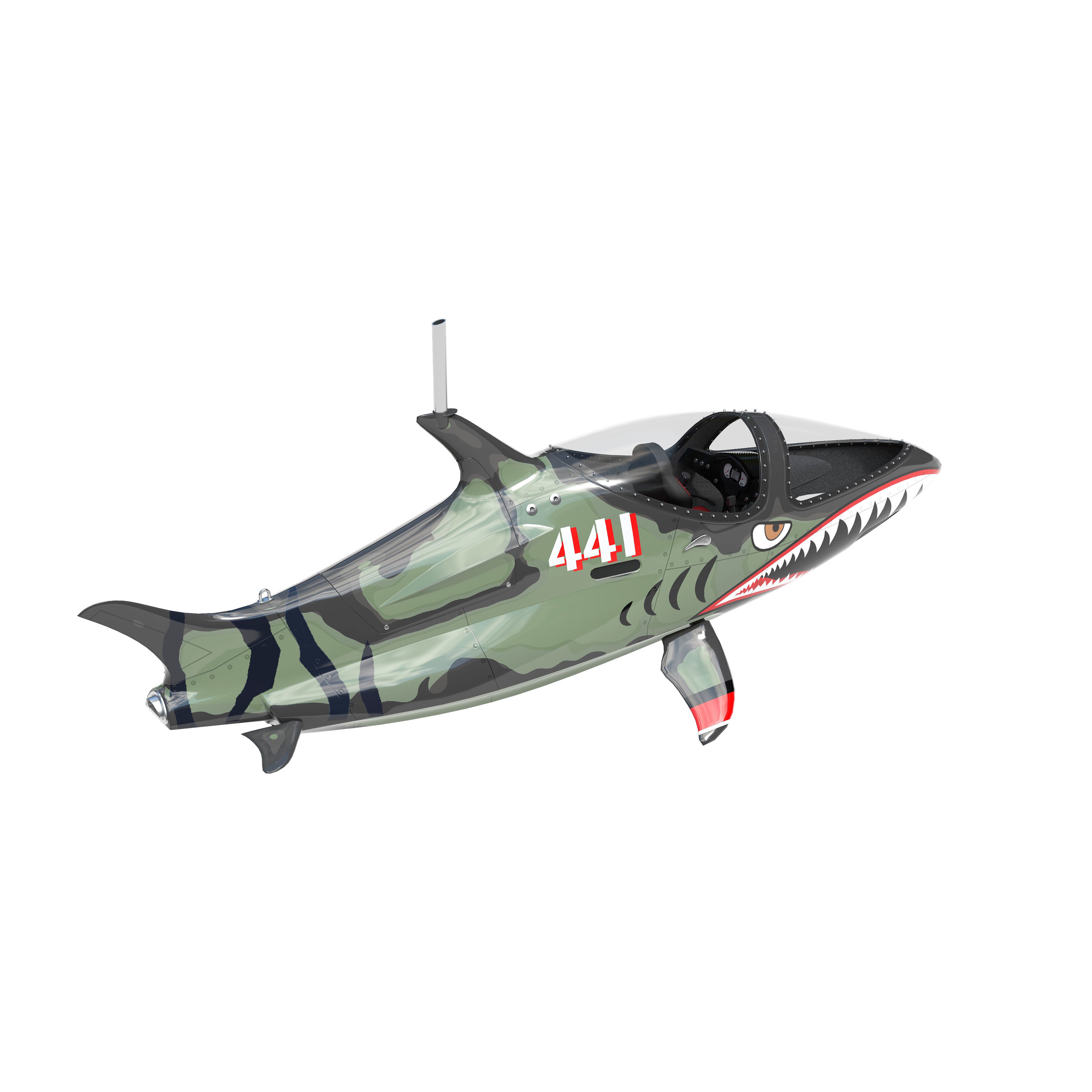 Seabreacher Camo Green - Game-Ready 3D Model - View 11