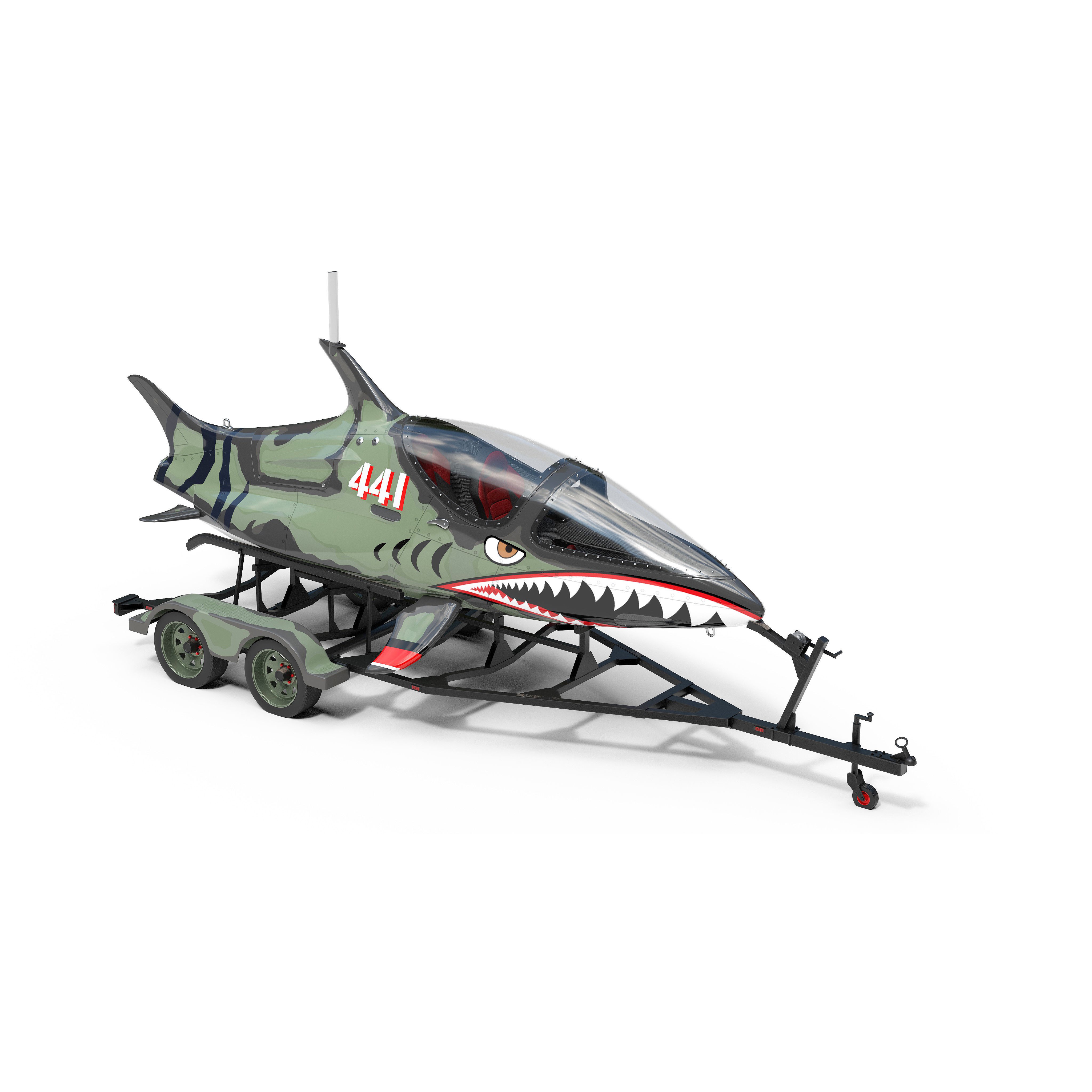 Seabreacher Camo Green - Game-Ready 3D Model - View 13
