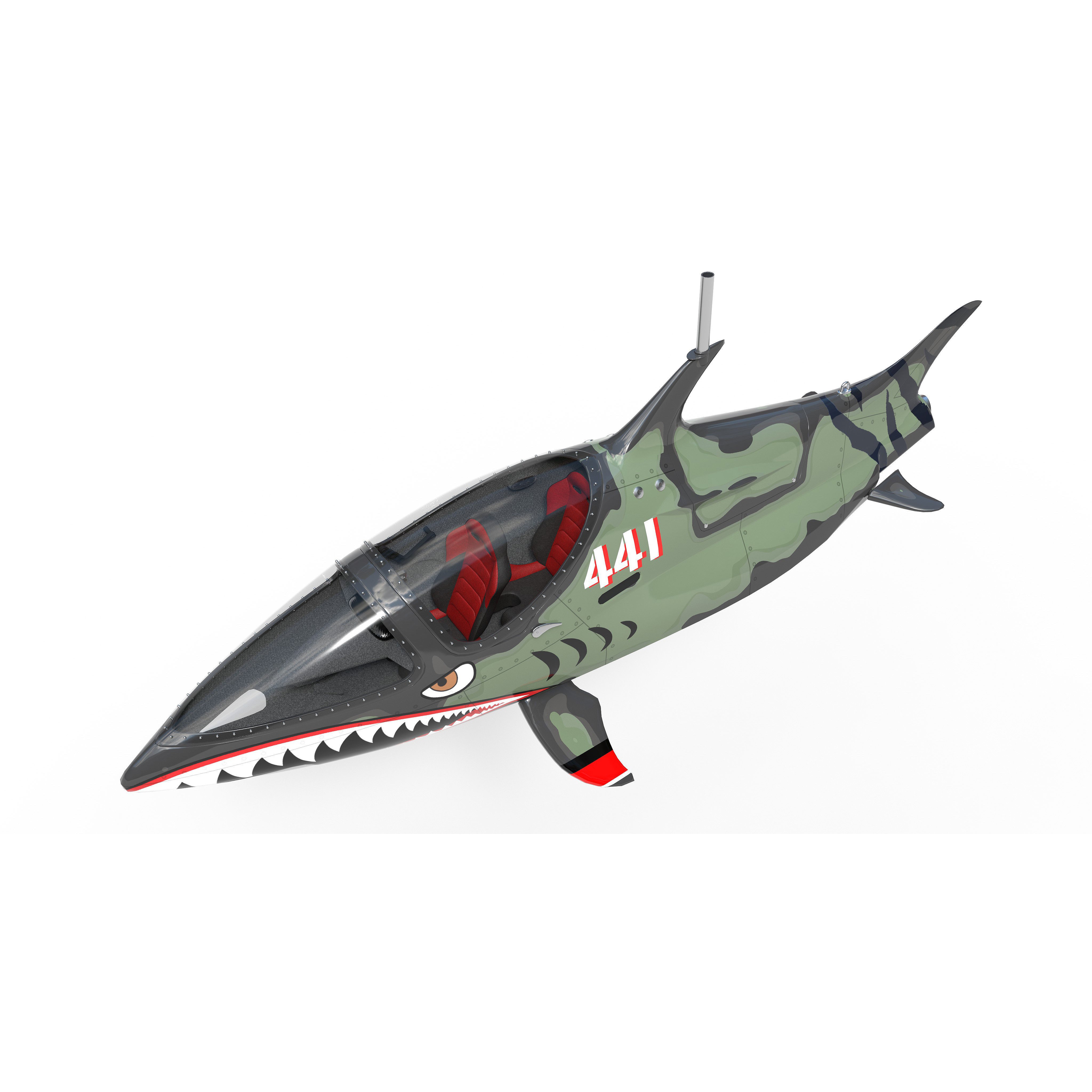 Seabreacher Camo Green - Game-Ready 3D Model - View 15