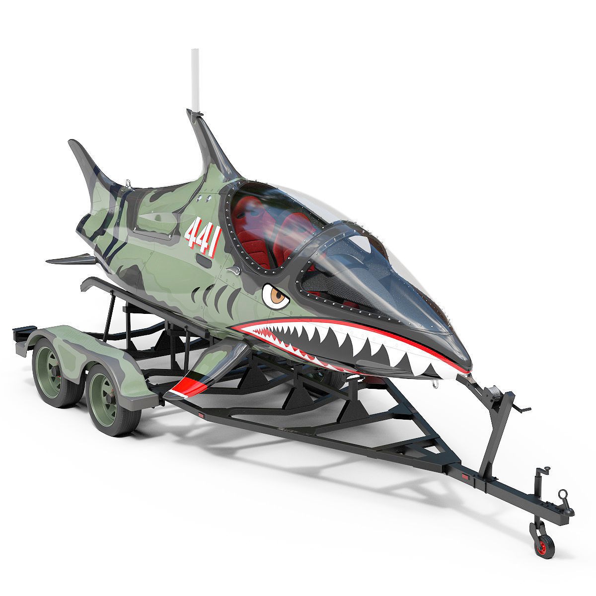 Seabreacher Camo Green - Game-Ready 3D Model - View 2