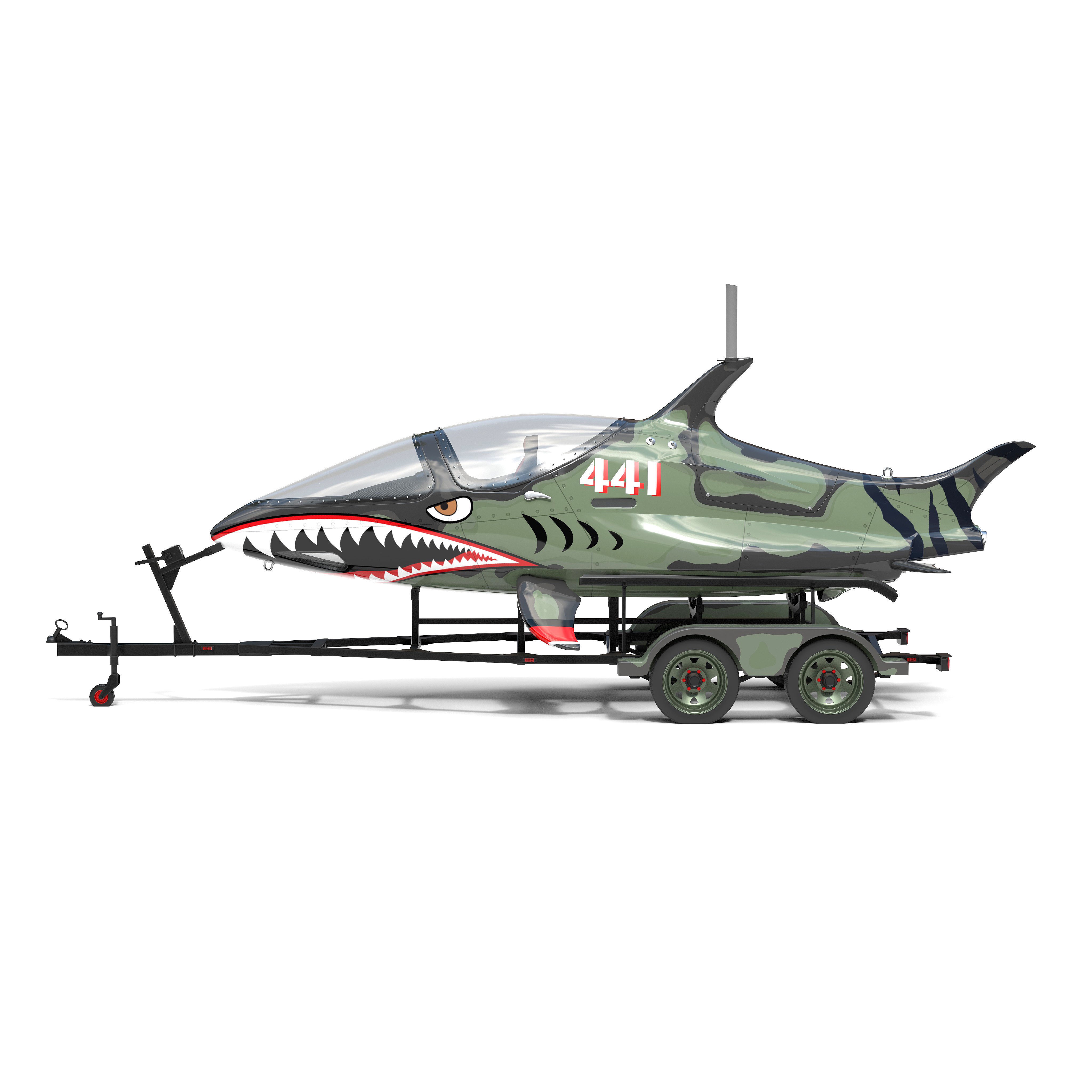 Seabreacher Camo Green - Game-Ready 3D Model - View 3