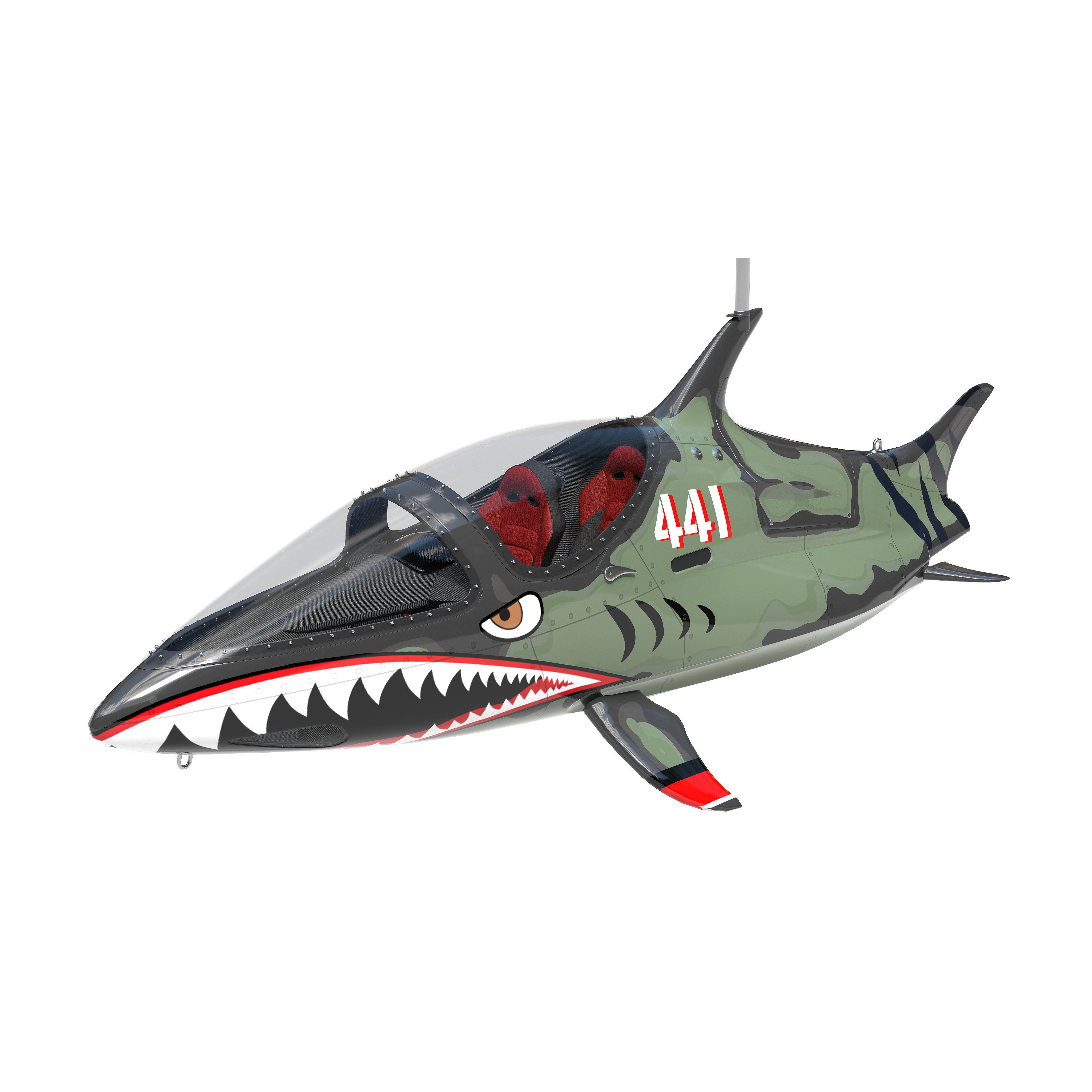 Seabreacher Camo Green - Game-Ready 3D Model - View 6