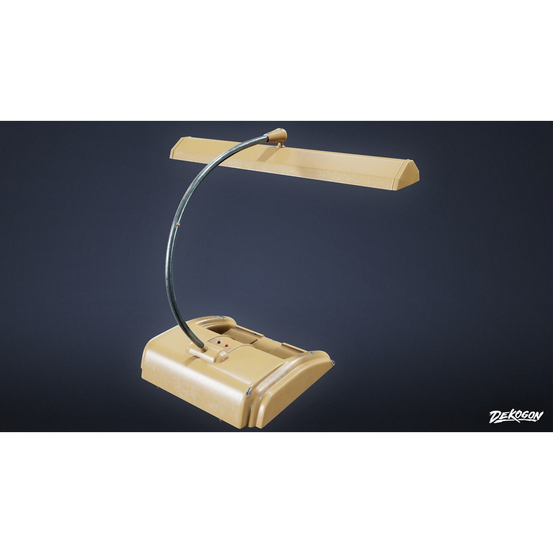 Lamp 3D Model – Low Poly Bedside Light with PBR Textures, FBX - View 10