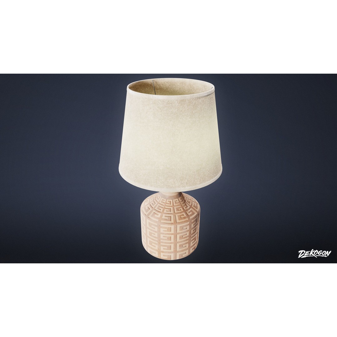 Lamp 3D Model – Low Poly Bedside Light with PBR Textures, FBX - View 15