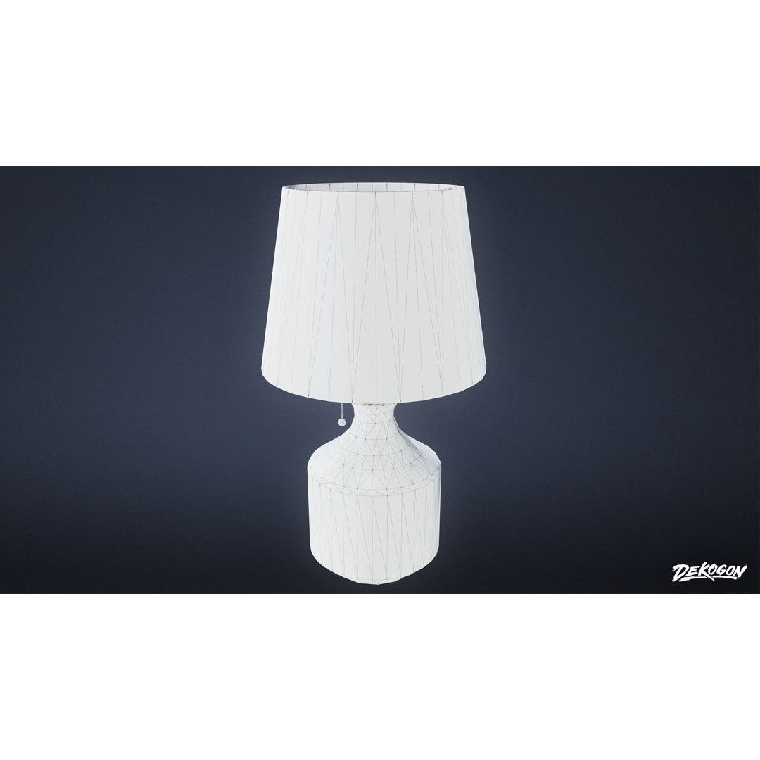 Lamp 3D Model – Low Poly Bedside Light with PBR Textures, FBX - View 19