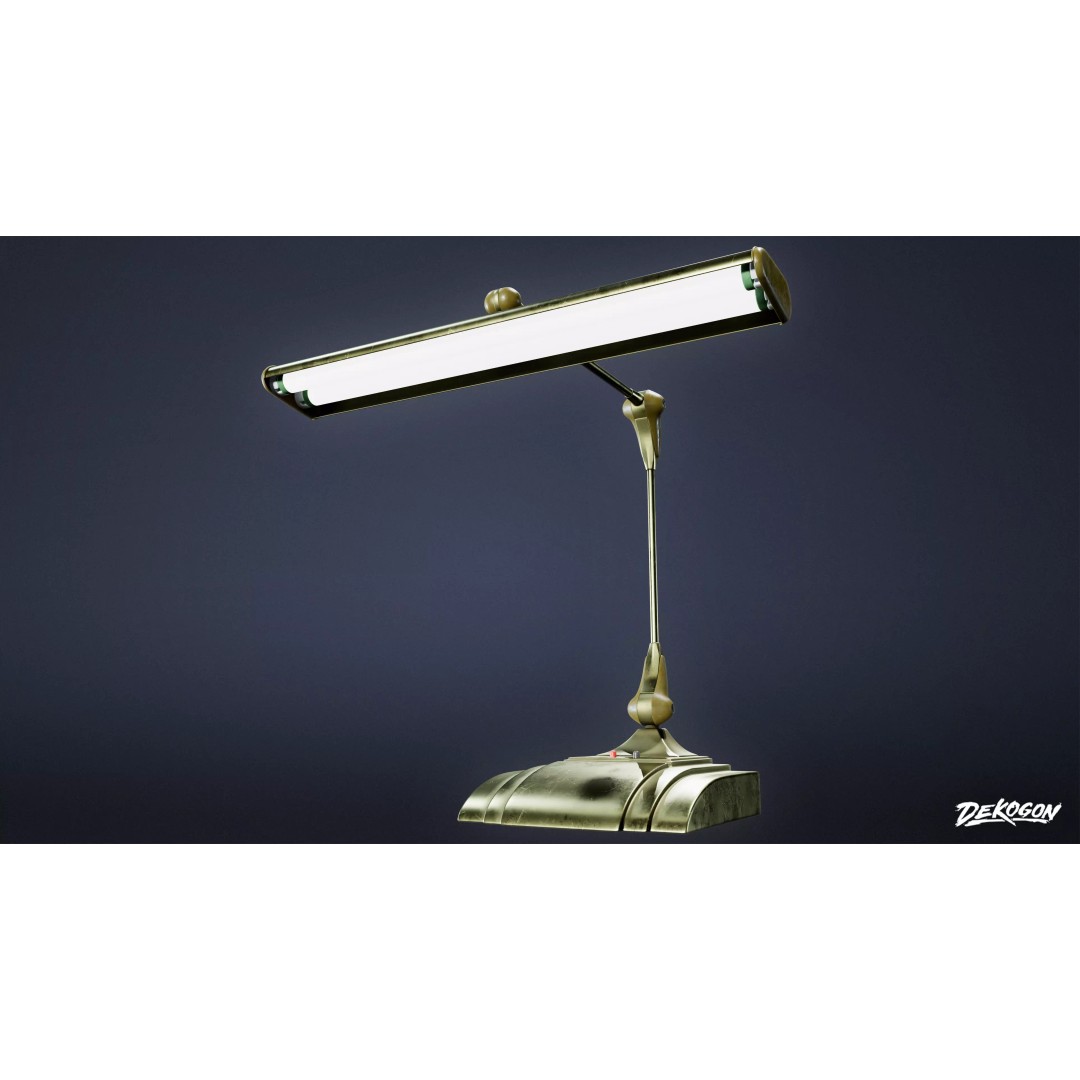 Lamp 3D Model – Low Poly Bedside Light with PBR Textures, FBX - View 2