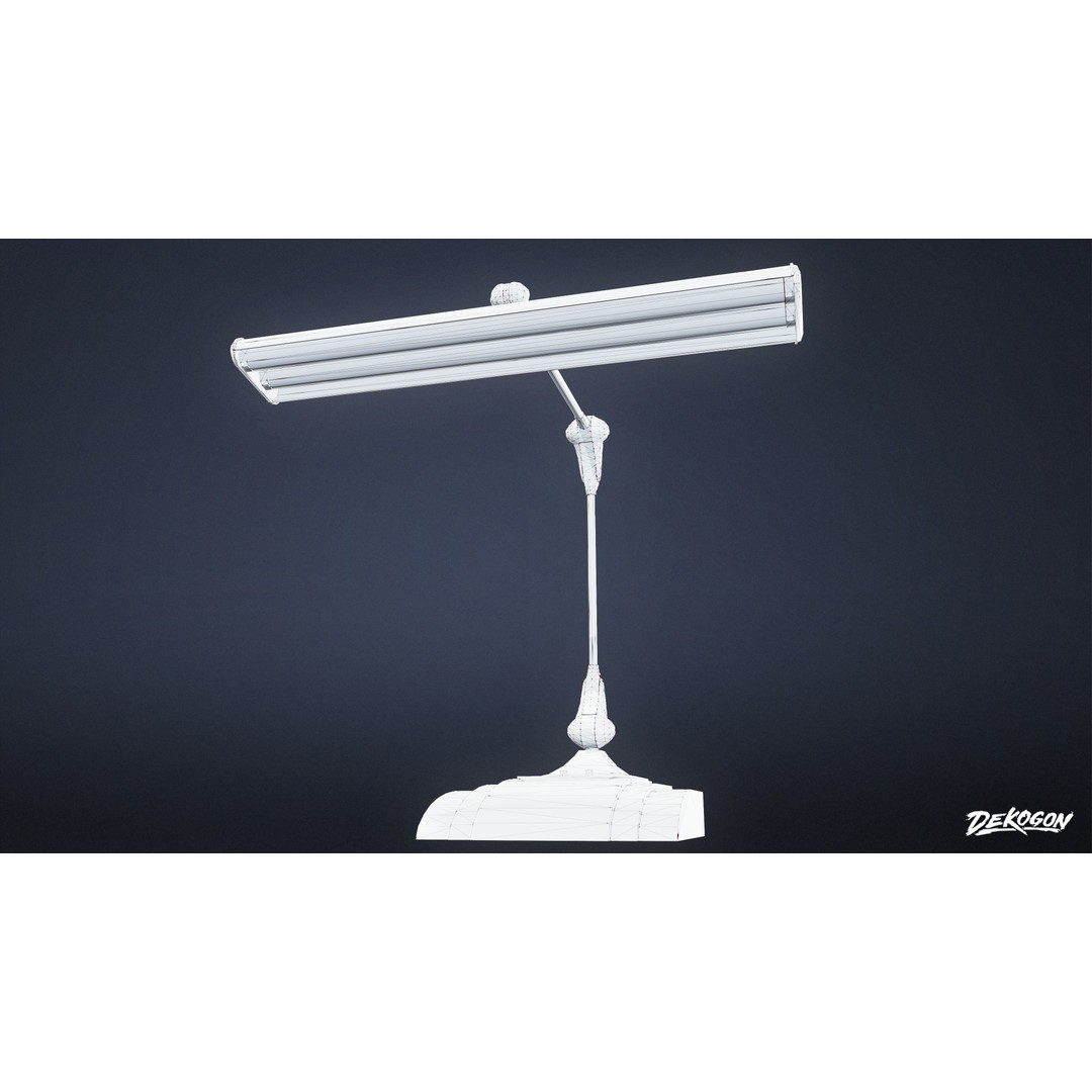 Lamp 3D Model – Low Poly Bedside Light with PBR Textures, FBX - View 24