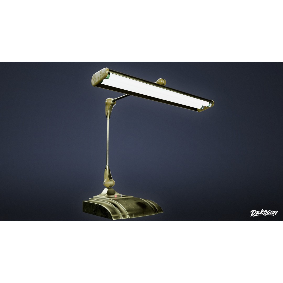 Lamp 3D Model – Low Poly Bedside Light with PBR Textures, FBX - View 4