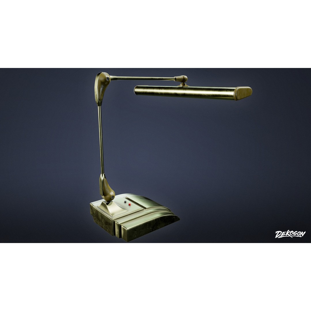 Lamp 3D Model – Low Poly Bedside Light with PBR Textures, FBX - View 5