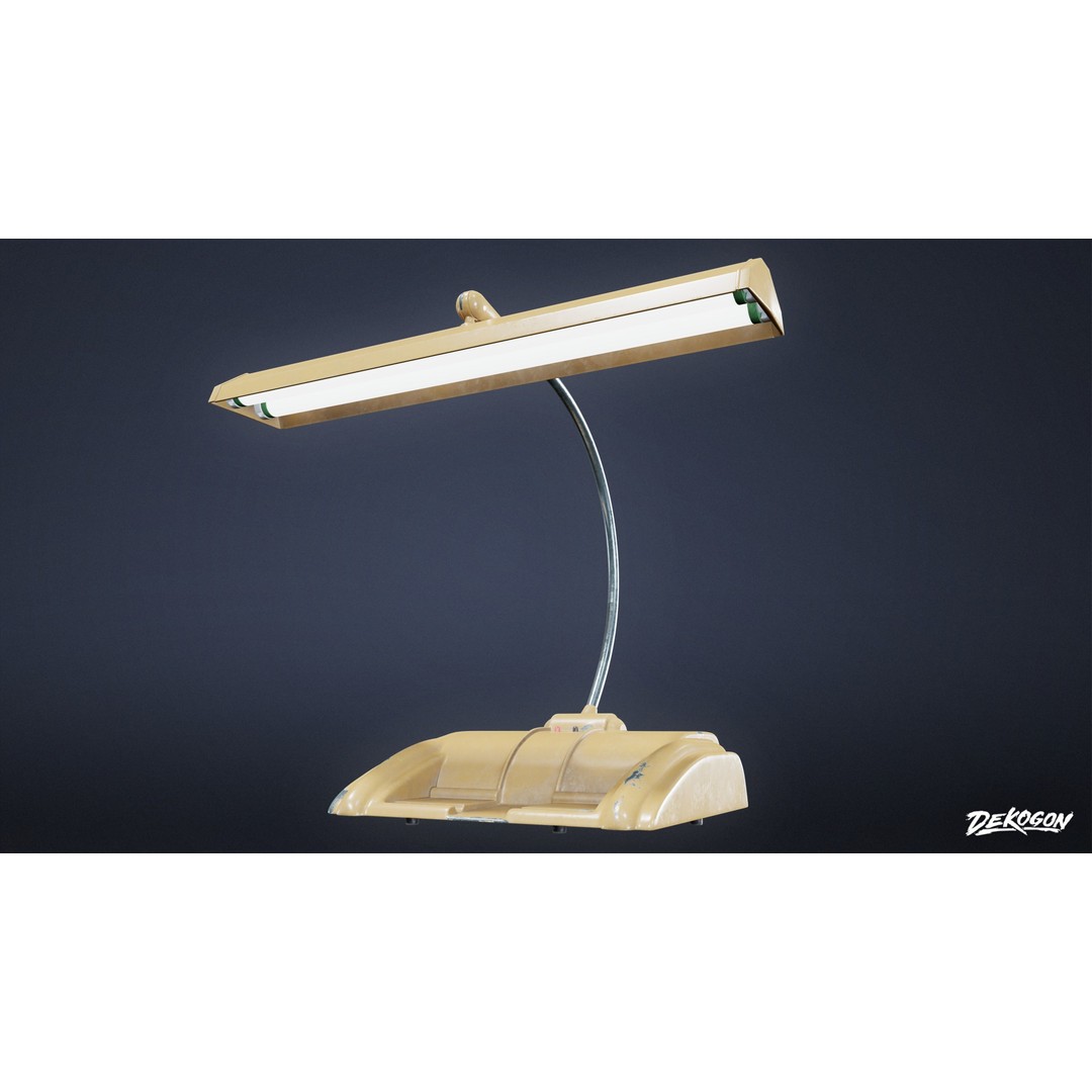 Lamp 3D Model – Low Poly Bedside Light with PBR Textures, FBX - View 7