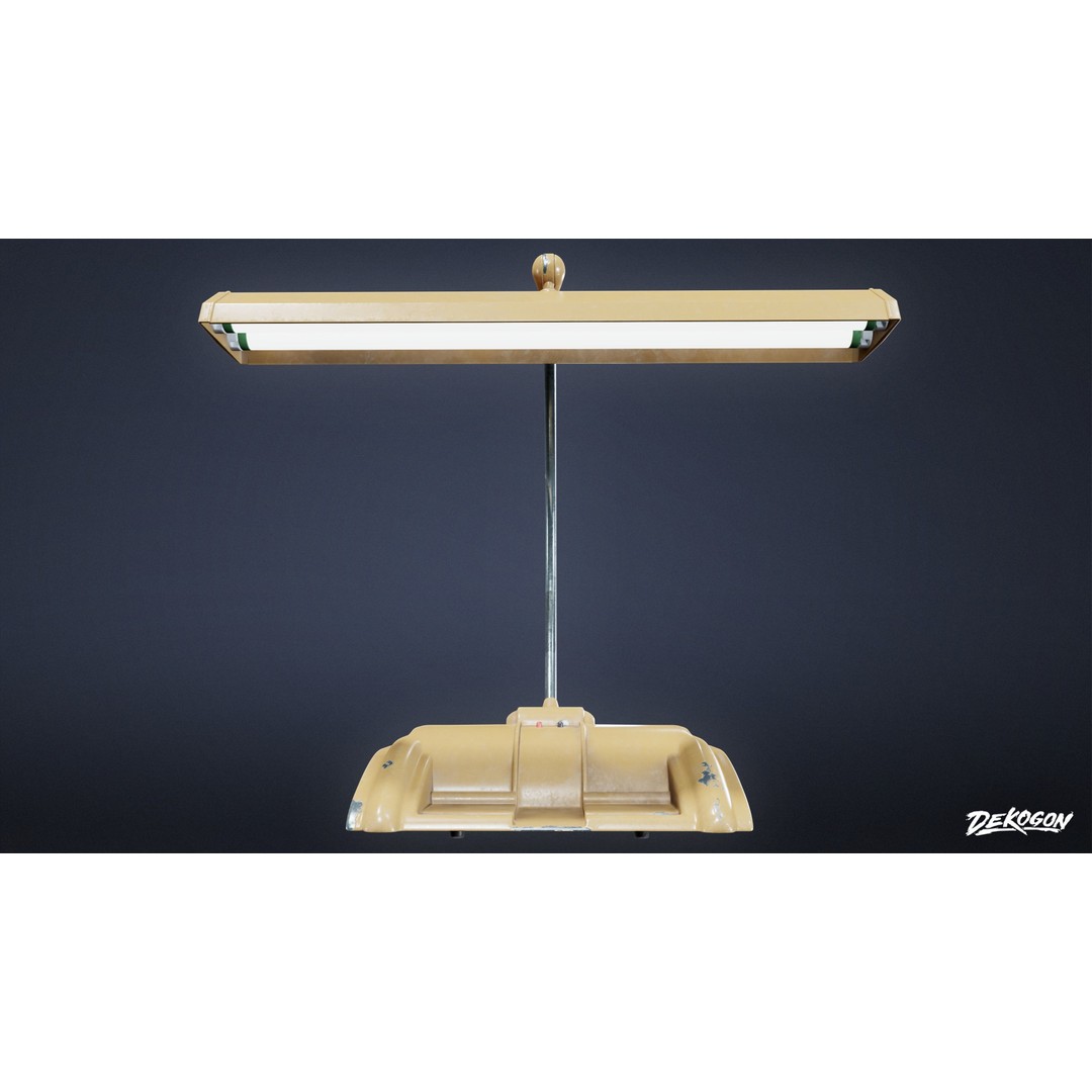 Lamp 3D Model – Low Poly Bedside Light with PBR Textures, FBX - View 8