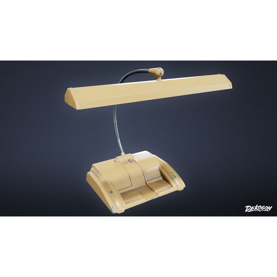 Lamp 3D Model – Low Poly Bedside Light with PBR Textures, FBX - View 9