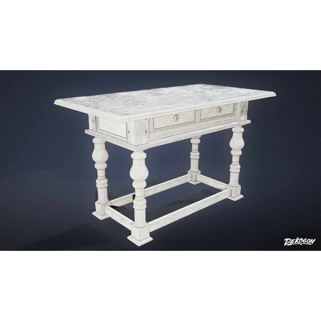Pirates Captains Side Table 3D Model – Low Poly PBR Furniture, FBX