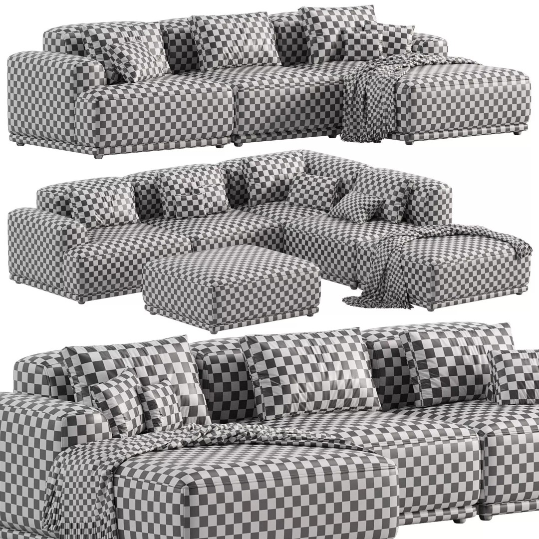 Connect Soft Modular Sofa 2 3D Model – High Poly Furniture Asset, FBX, OBJ