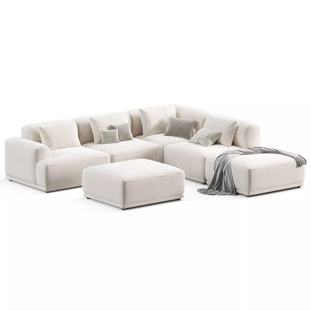 Connect Soft Modular Sofa 2 3D Model – High Poly Furniture Asset, FBX, OBJ - View 3