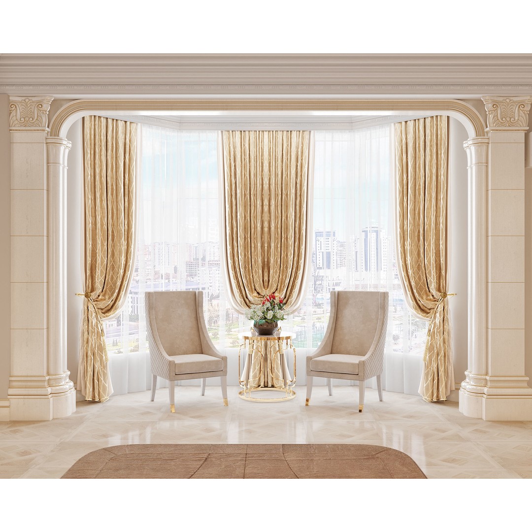 Interior Scene 3D Model – Textured Living Room with Natural Light - View 4