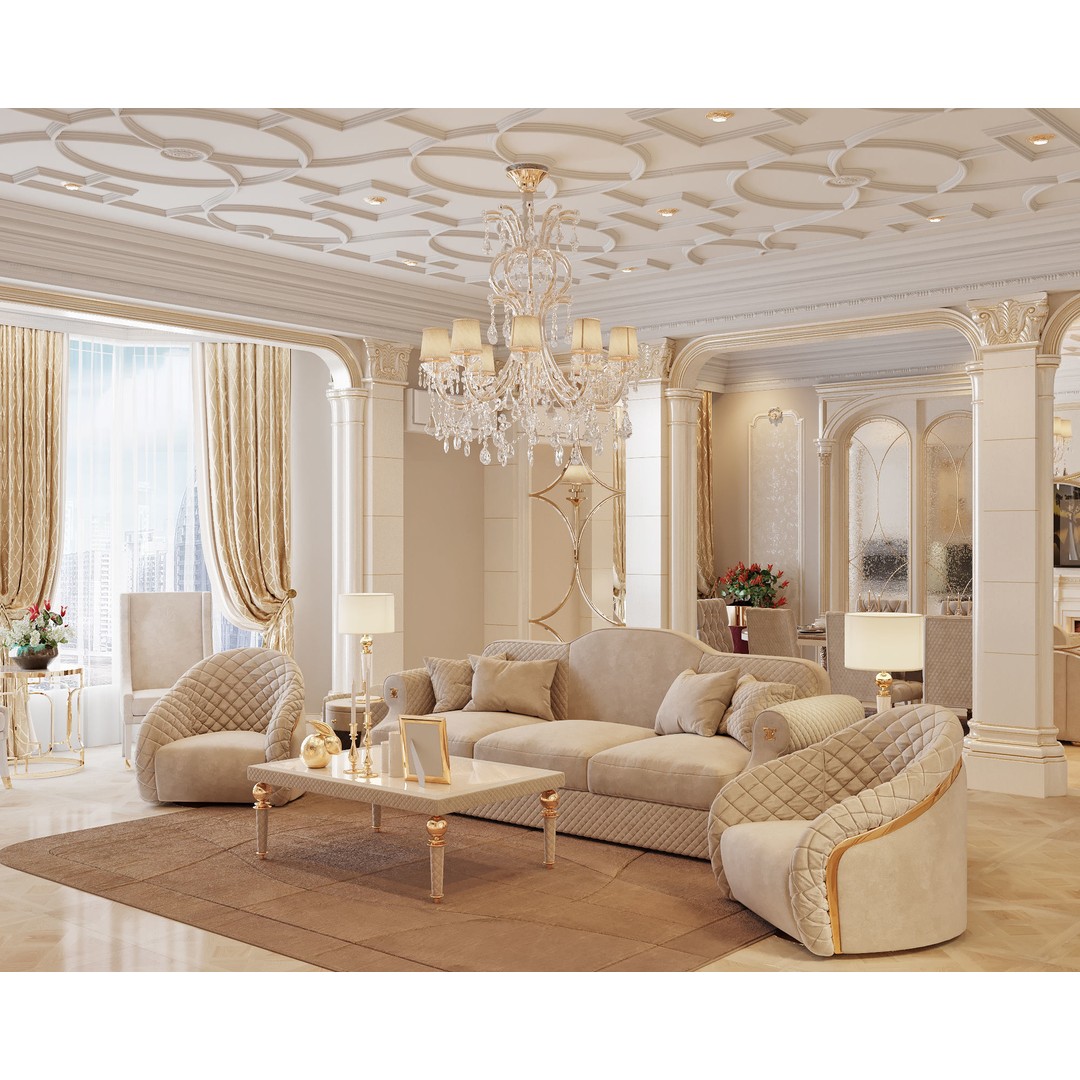 Interior Scene 3D Model – Textured Living Room with Natural Light - View 5
