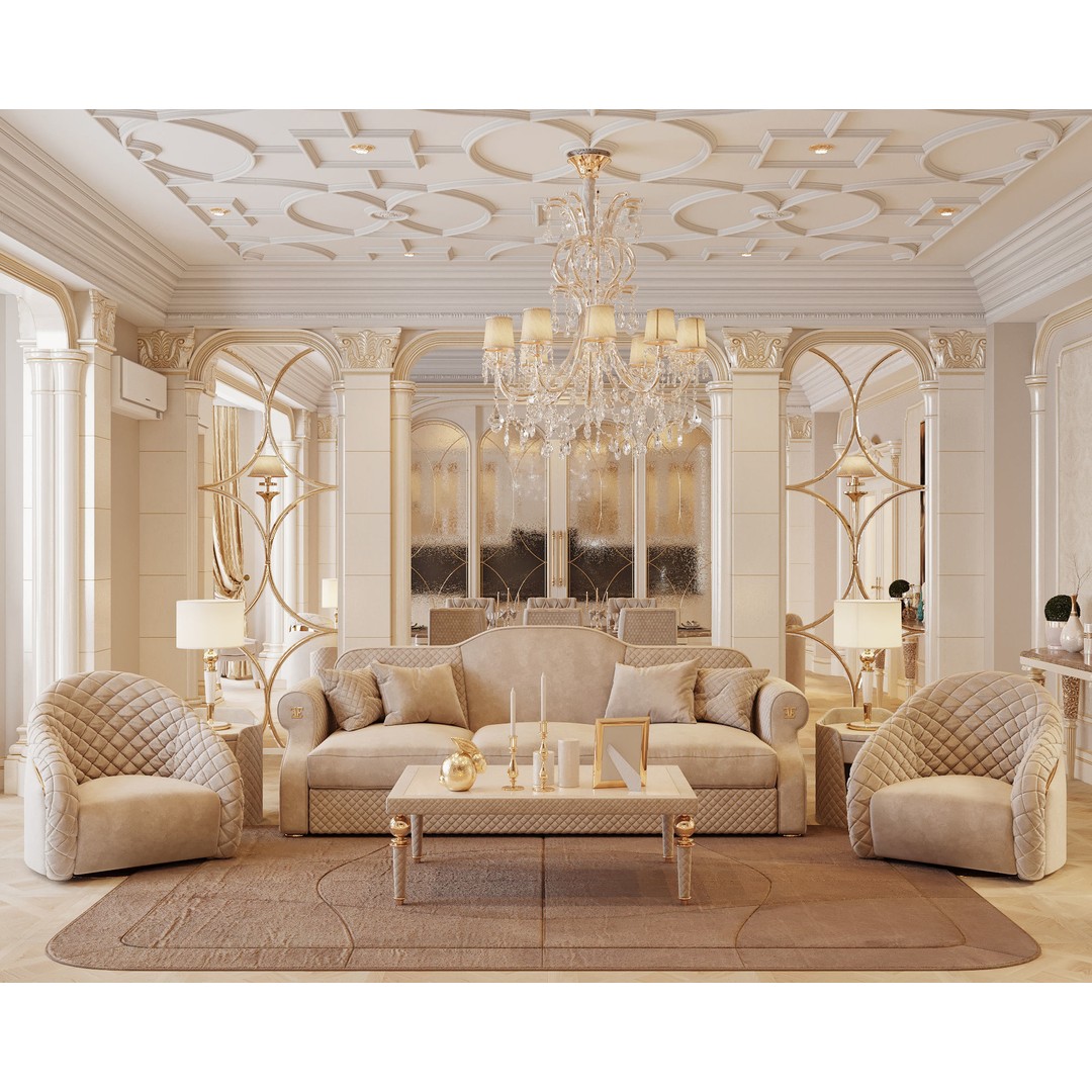 Interior Scene 3D Model – Textured Living Room with Natural Light - View 6