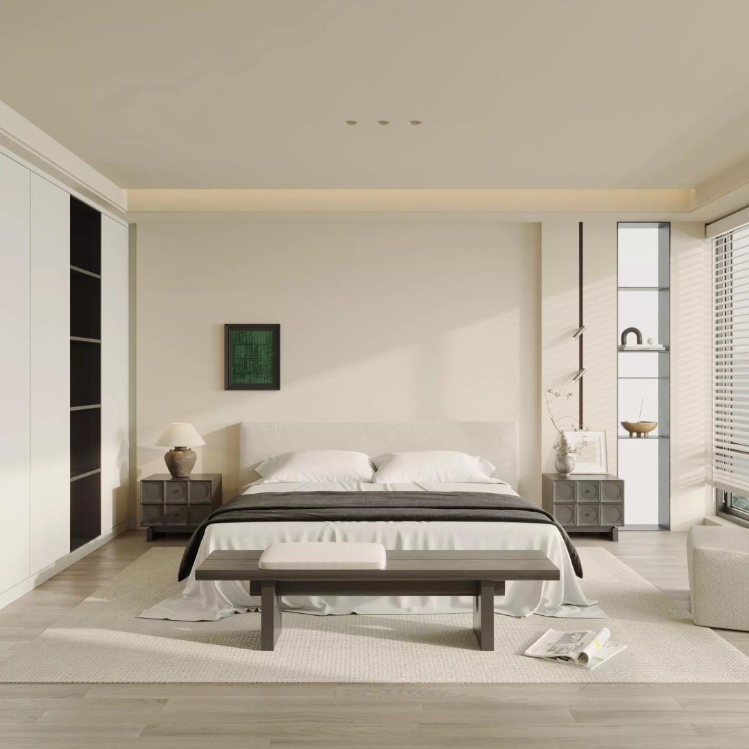 Comfortable Bedroom 3D Model – Modern Interior Scene with PBR Textures - View 2