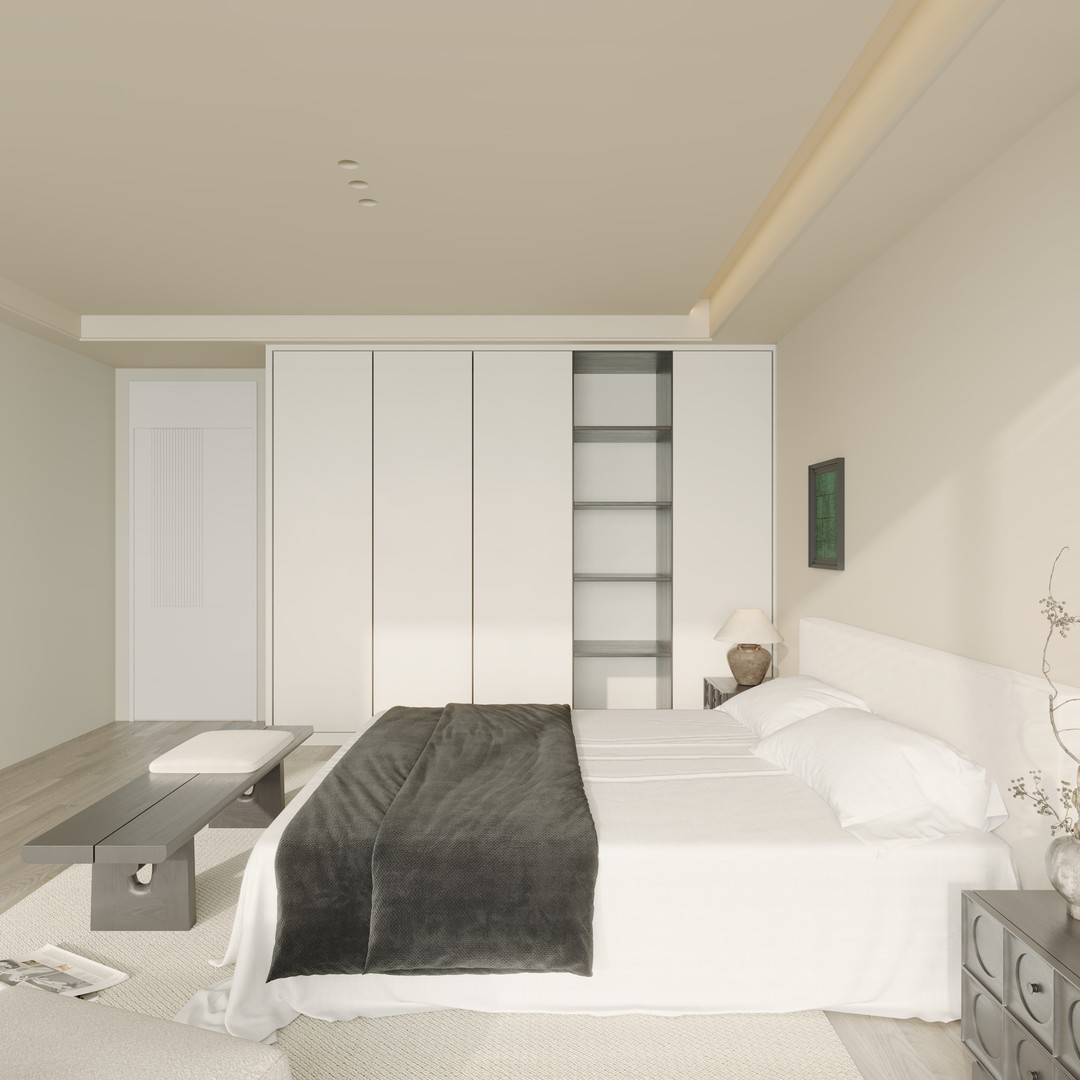 Comfortable Bedroom 3D Model – Modern Interior Scene with PBR Textures - View 4
