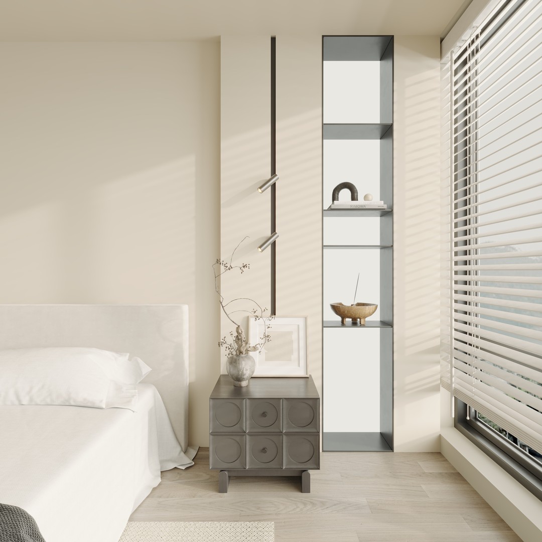 Comfortable Bedroom 3D Model – Modern Interior Scene with PBR Textures - View 6