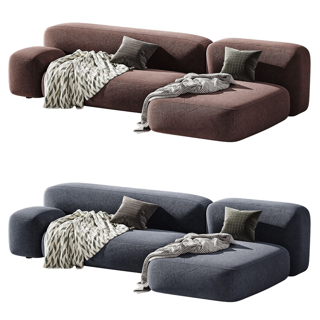Modular Ribbl Sofa 2 3D Model – Modern Furniture Design, FBX, OBJ - View 5
