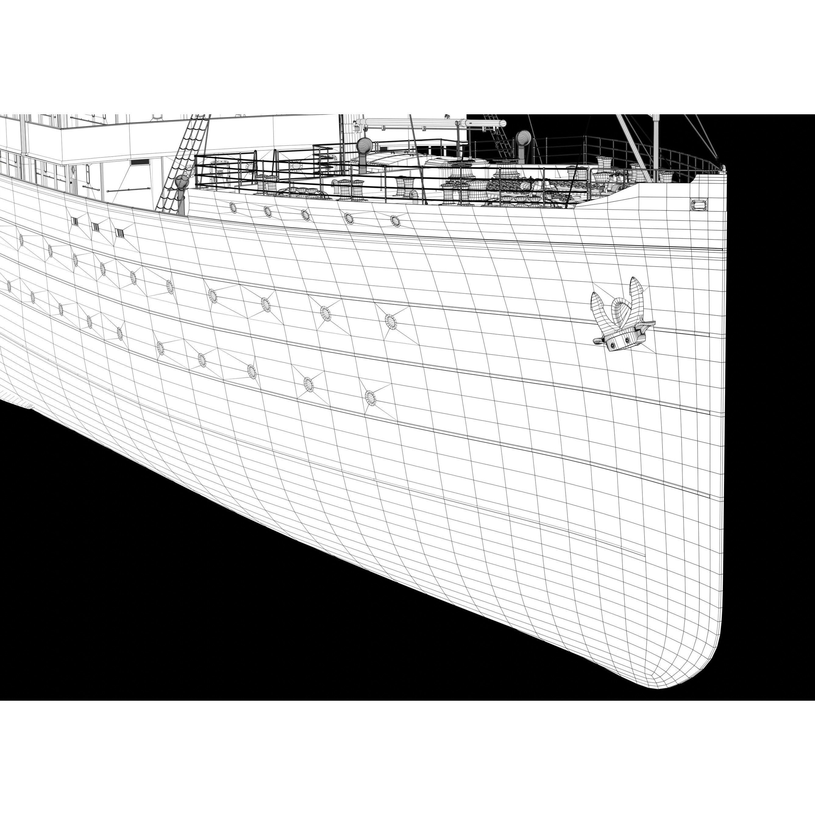 Passenger Steam Ship - Historic 3D Model