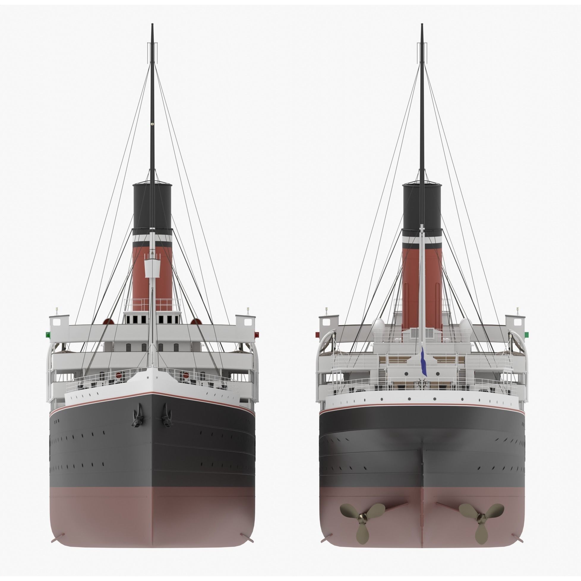 Passenger Steam Ship - Historic 3D Model - View 10