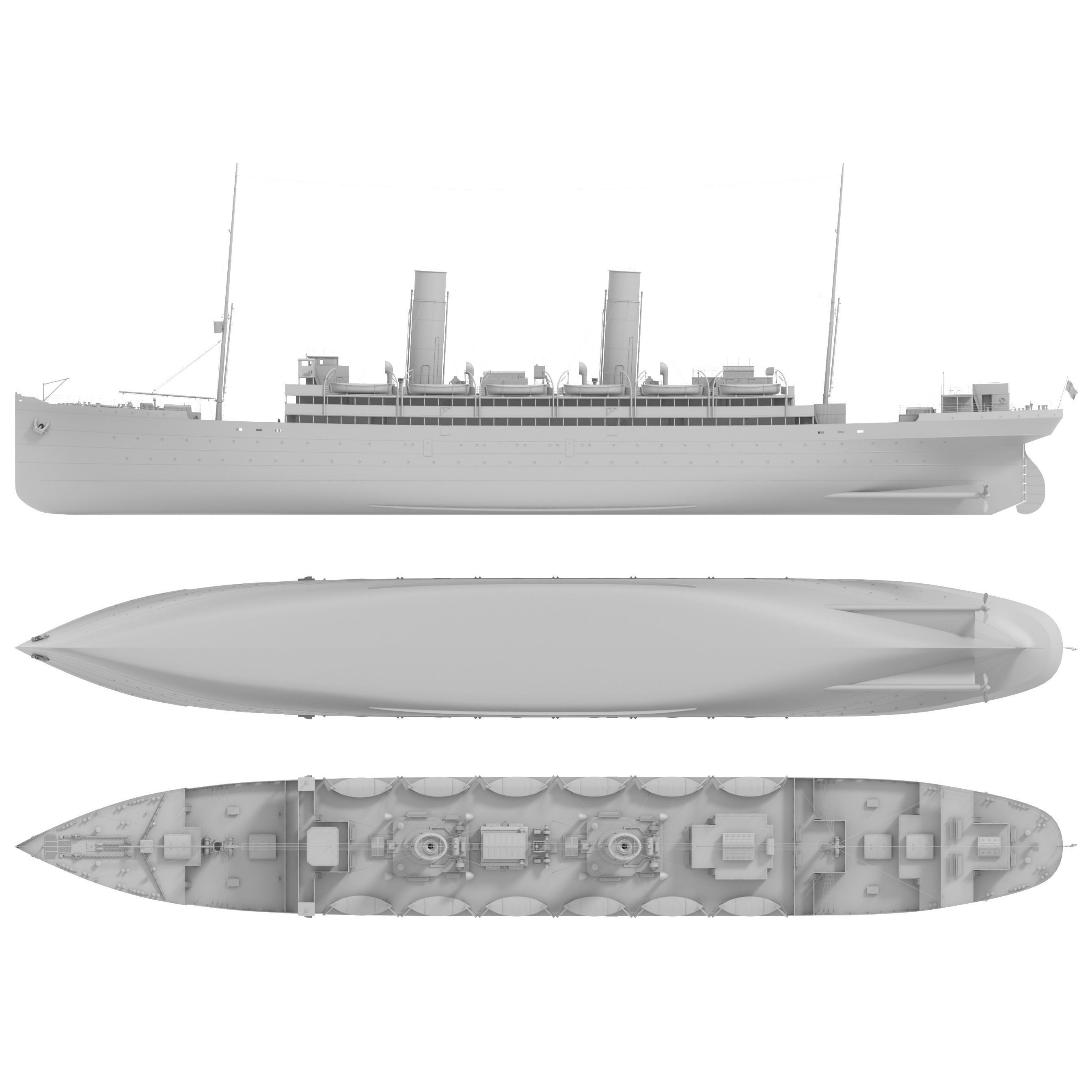 Passenger Steam Ship - Historic 3D Model - View 13