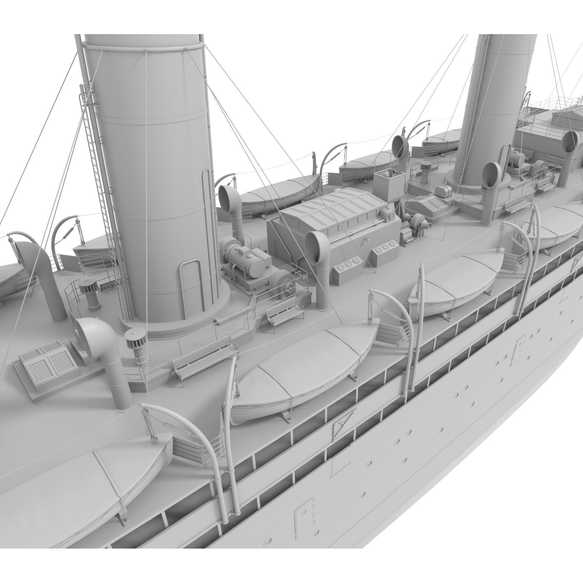 Passenger Steam Ship - Historic 3D Model - View 14