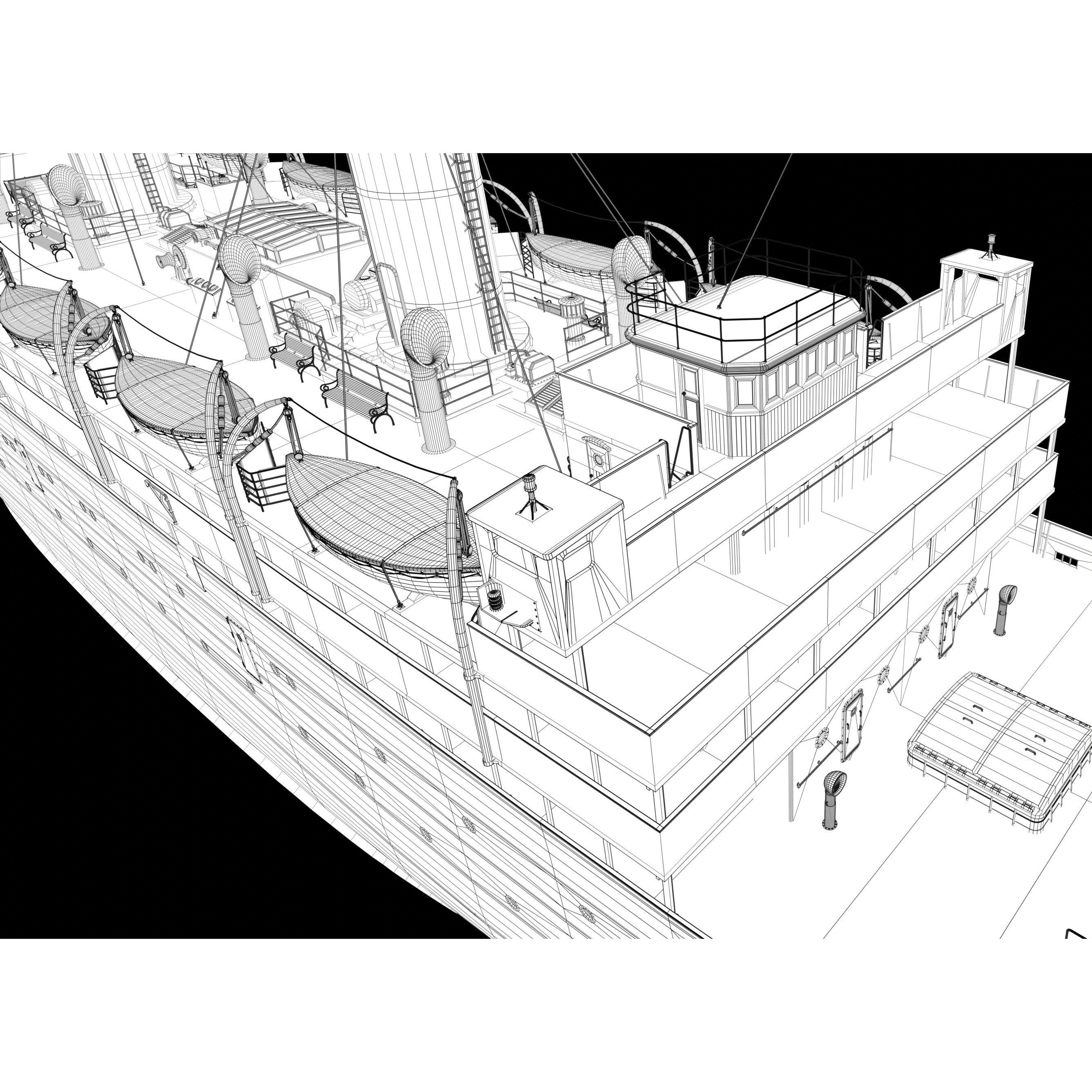 Passenger Steam Ship - Historic 3D Model - View 16