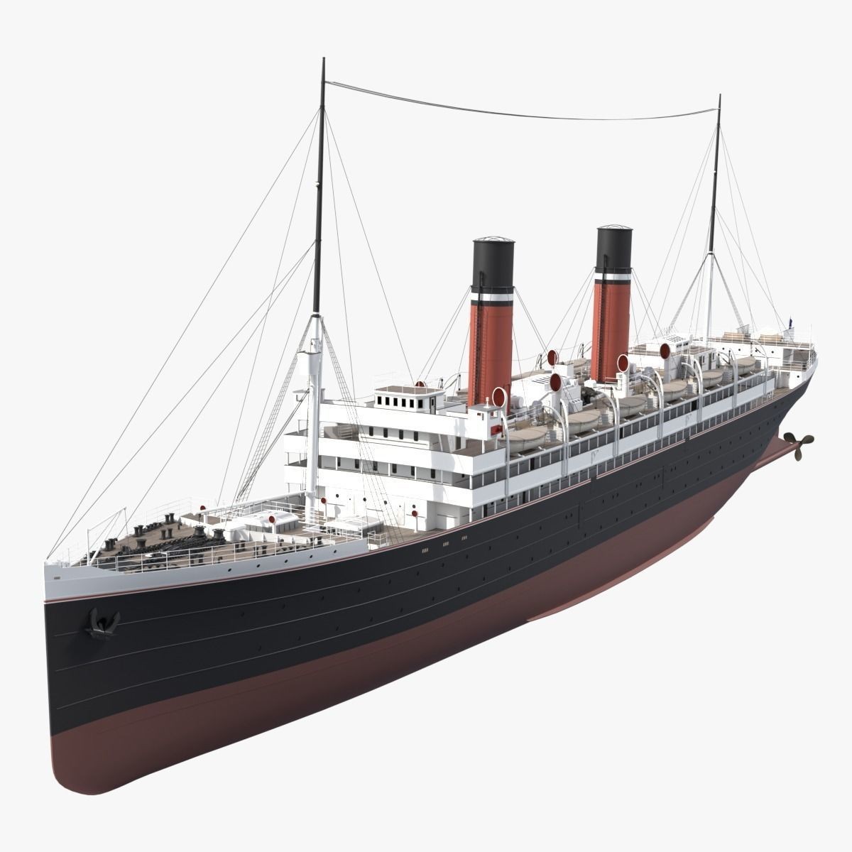 Passenger Steam Ship - Historic 3D Model - View 3
