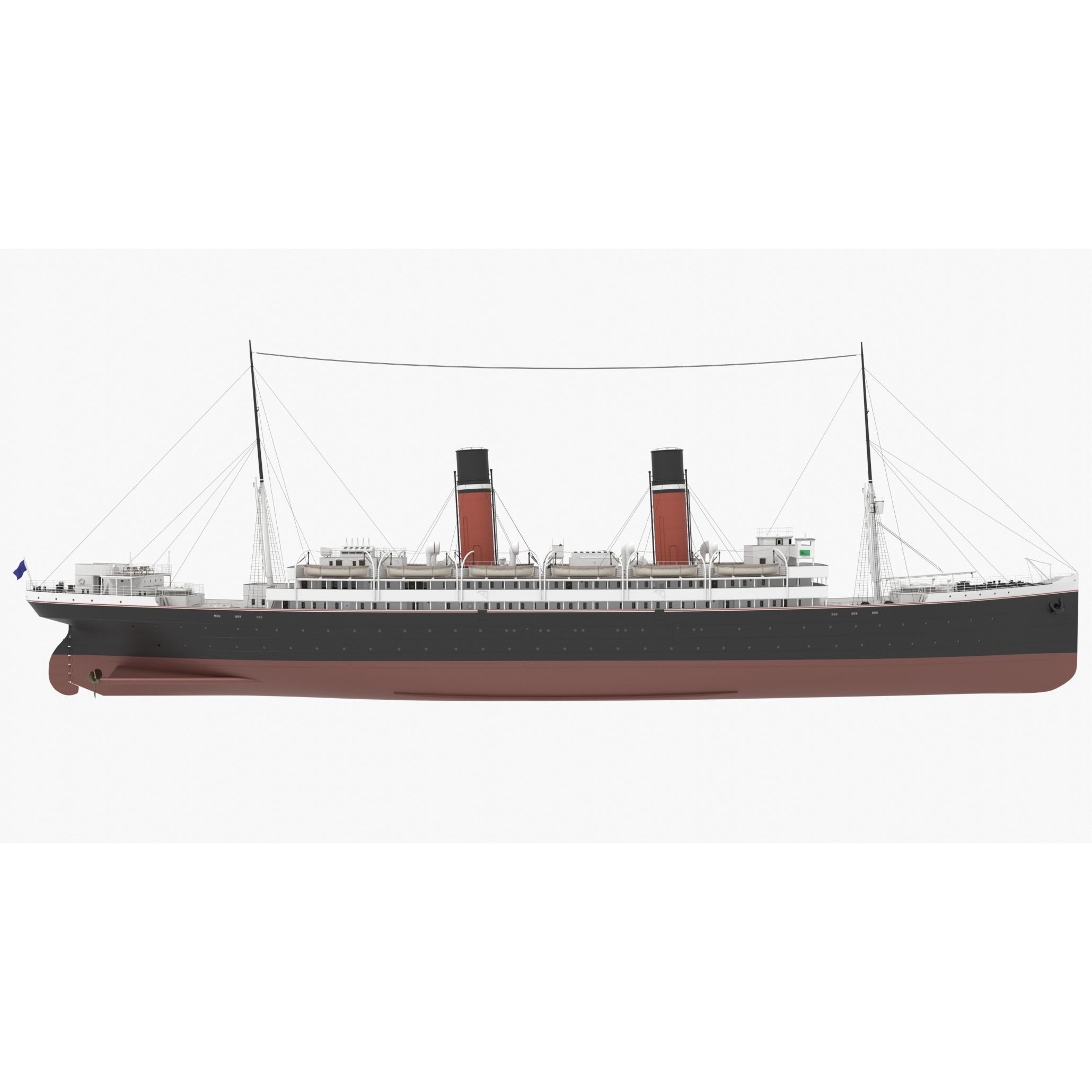 Passenger Steam Ship - Historic 3D Model - View 4