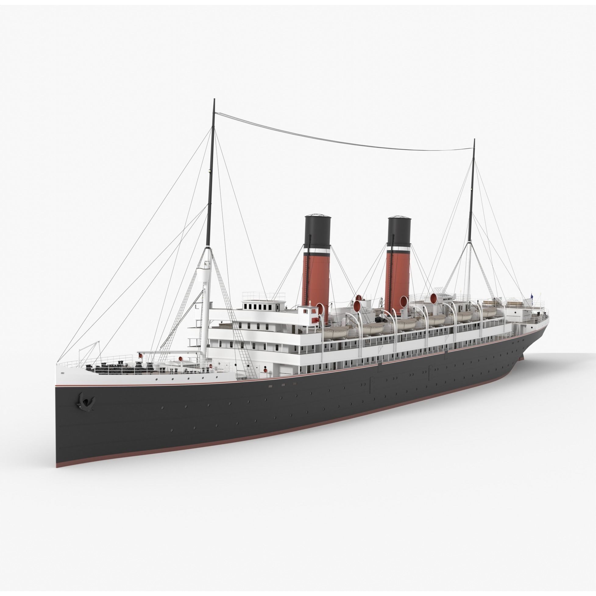 Passenger Steam Ship - Historic 3D Model - View 5