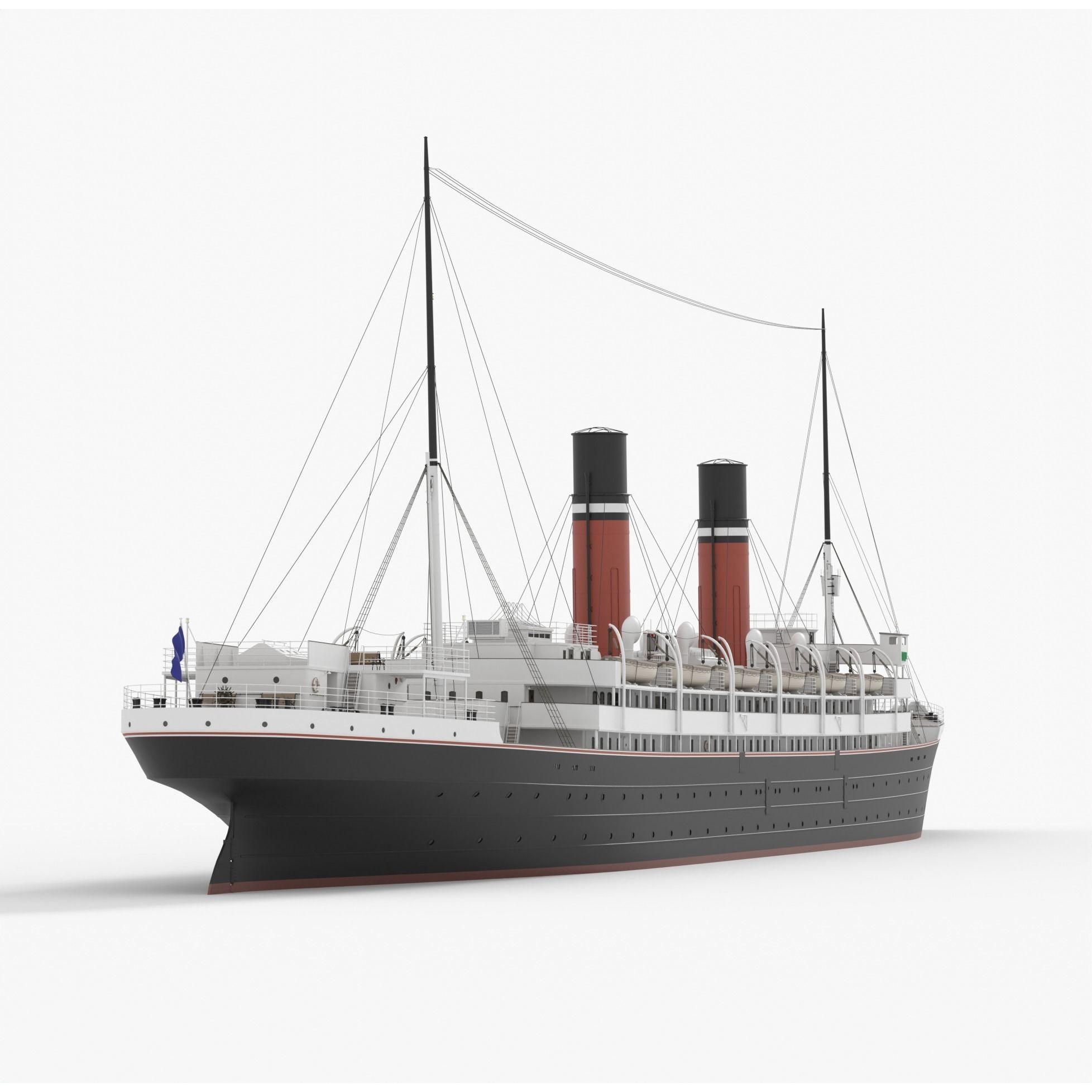 Passenger Steam Ship - Historic 3D Model - View 7