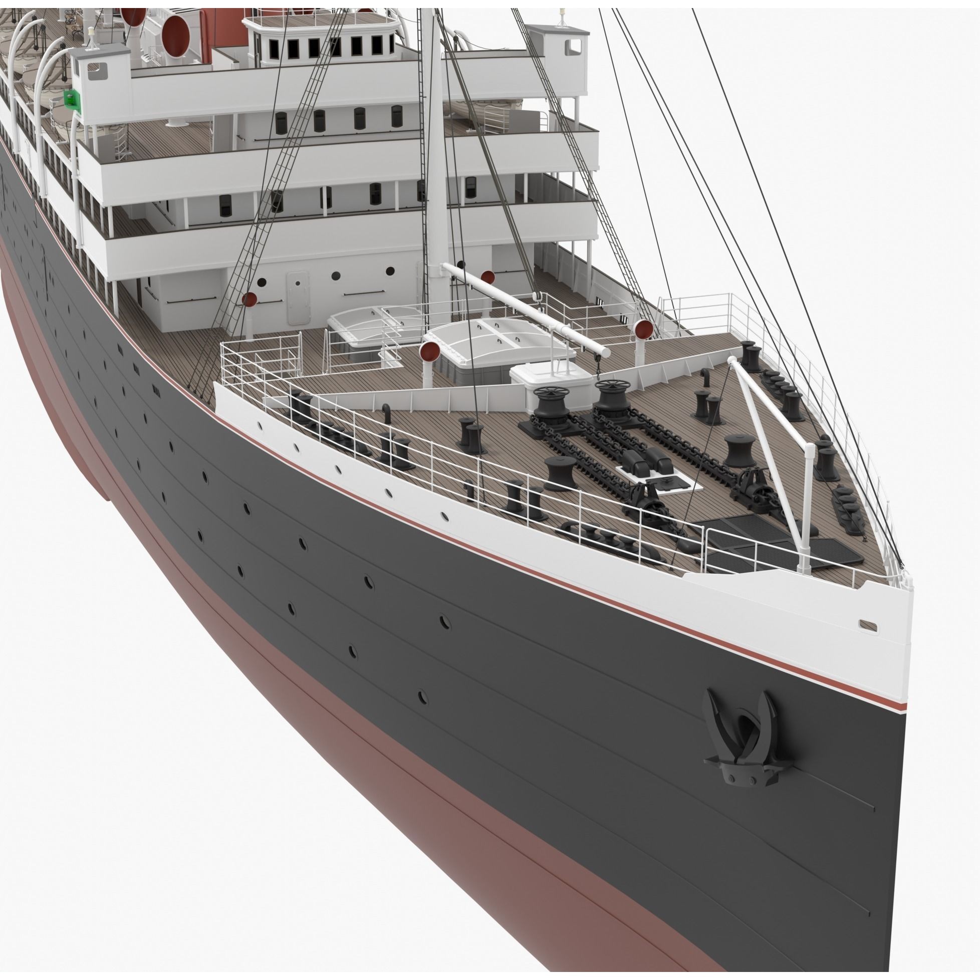 Passenger Steam Ship - Historic 3D Model - View 8