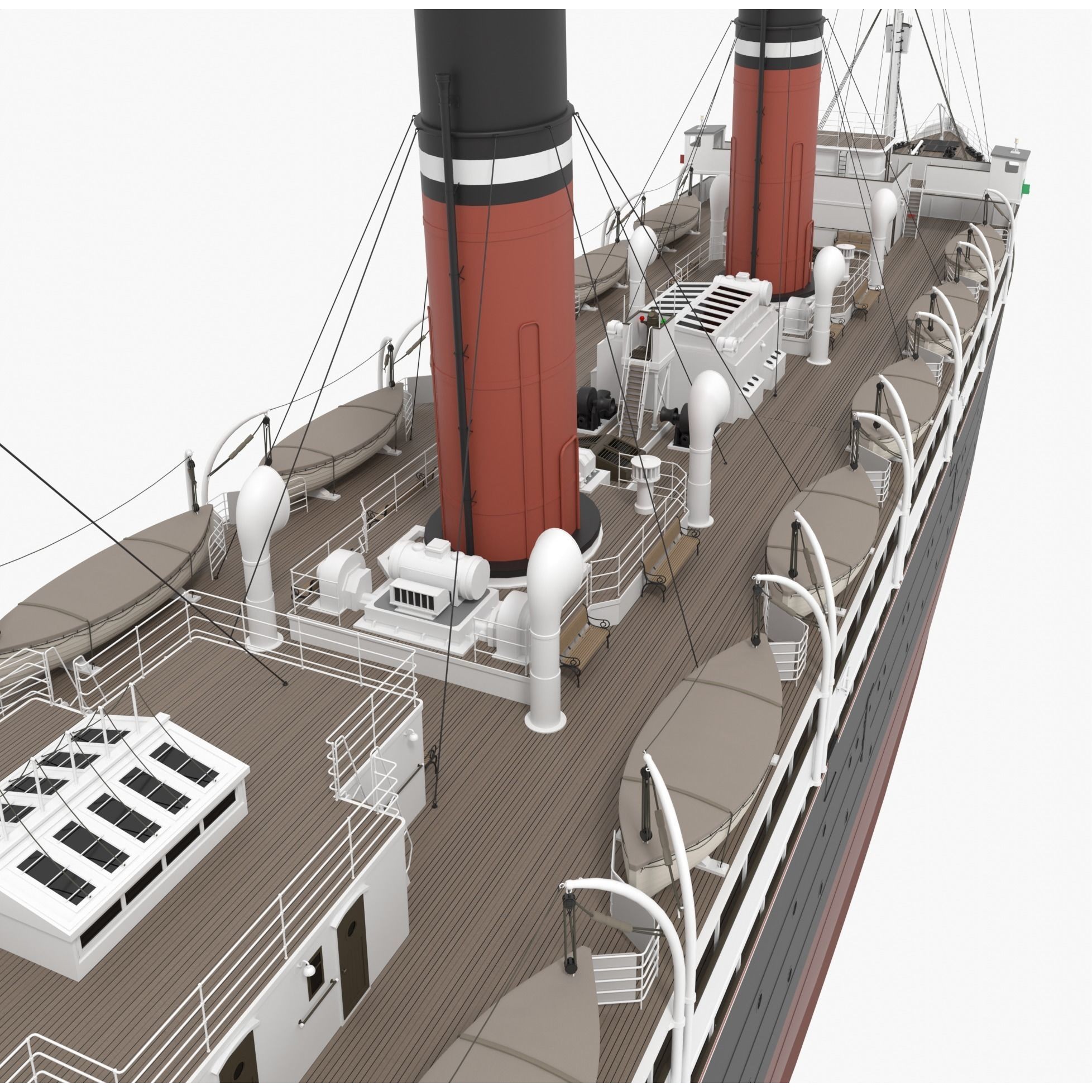 Passenger Steam Ship - Historic 3D Model - View 9