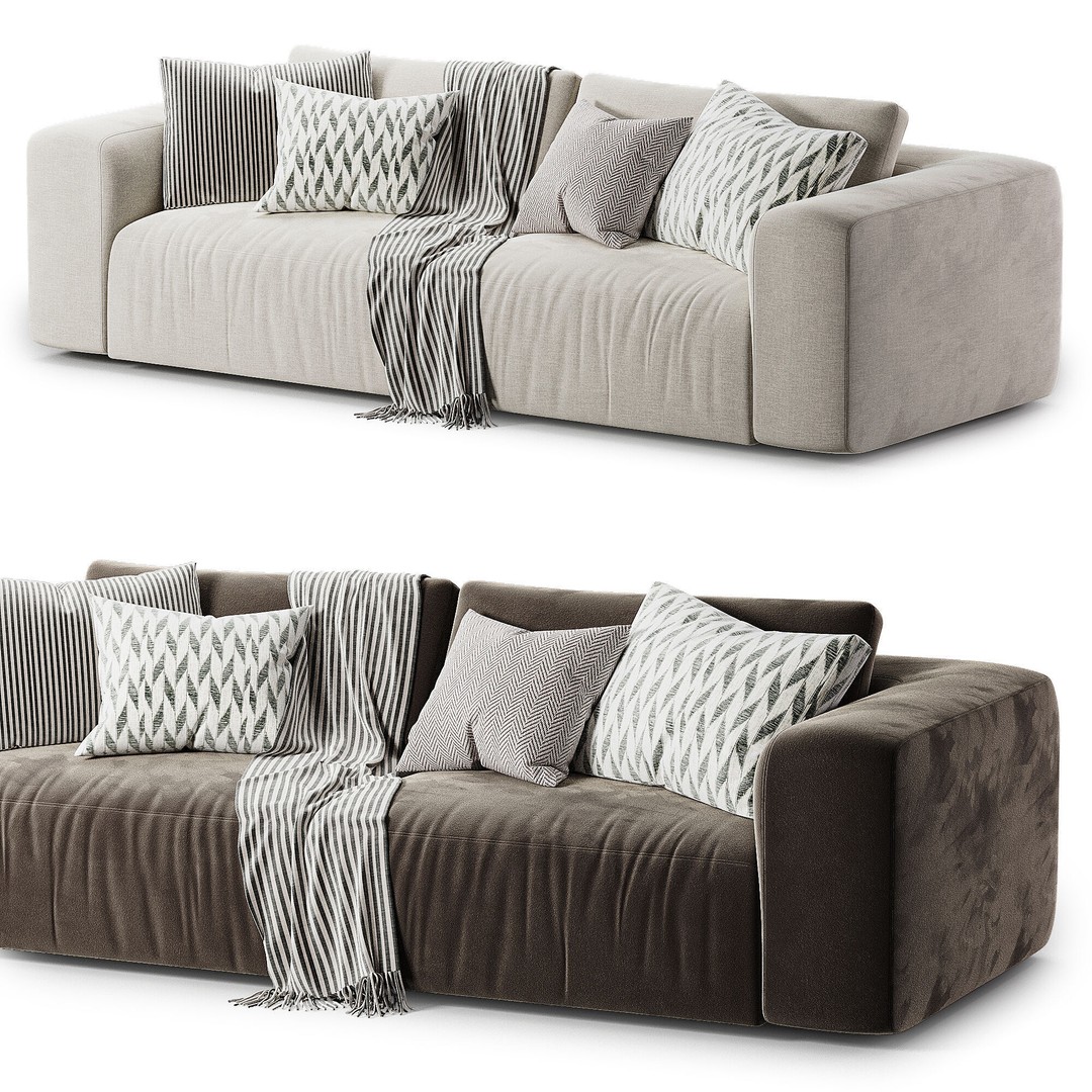 Fenton Sofa 3D Model – Modern Furniture Asset, FBX, OBJ, Corona - View 6