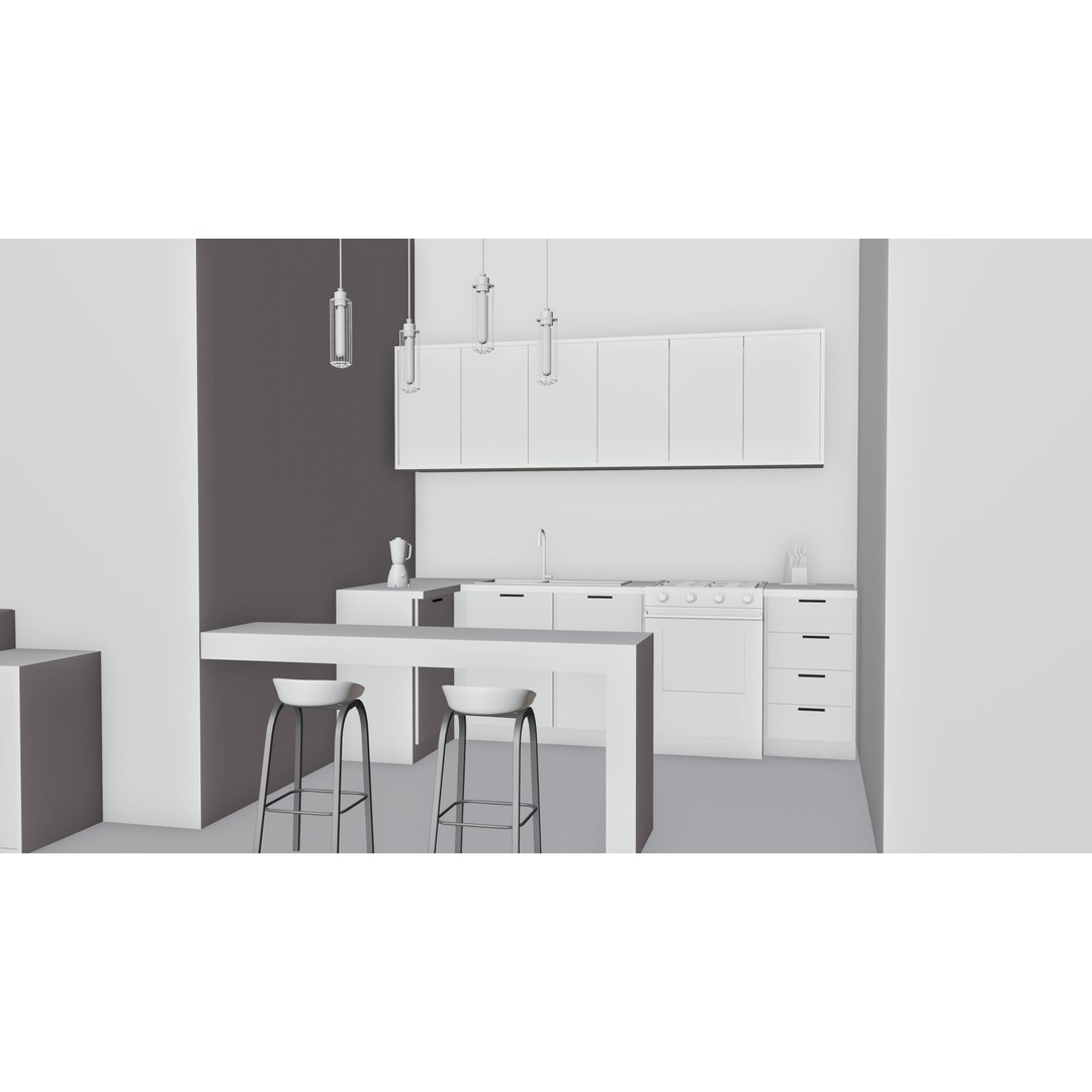 Industrial House Interior 3D Model – PBR Textured, Blender, FBX, OBJ - View 11